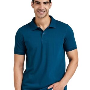 Home amazon brand symbol men's cotton rich solid polo tshirt | collar tshirts | half sleeves | plain regular fit